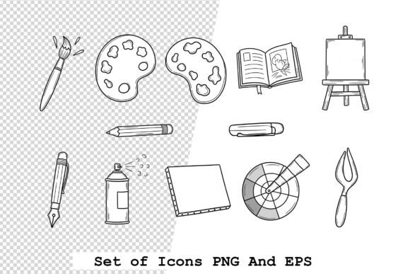 Artist Icons Vector Set for Modern Design