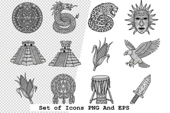 Aztec Vector Icon Set for Design Projects