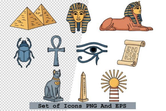 Building a Cohesive Visual Language with a Set of Egyptian Icon Vector Illustration