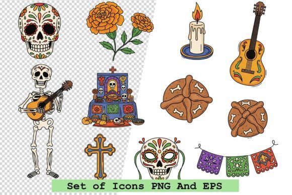 Día De Los Muertos Vector Icon Set