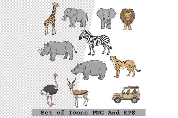 Elevate Your Digital Projects with the Set of Safari Icons Vector Illustration