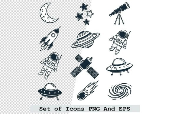 Elevating Visual Communication: The Strategic Value of a Set of Sky and Space Icons Vector