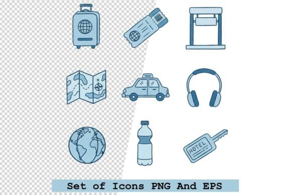 Evaluating the Set of Travel Essentials Icons Vector for Modern Design Projects