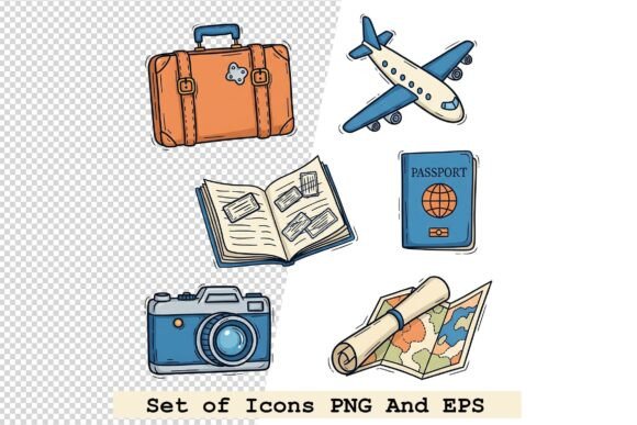 Exploring the Set of Travel and Adventure Doodle Style Icon Collection