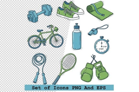 Fitness and Sports Icons Vector Set