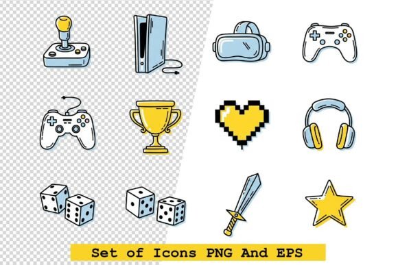 Gaming Icons Vector Illustration Set for Creators