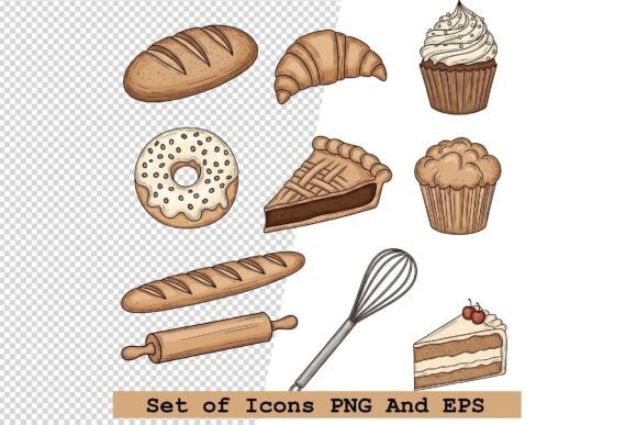 Set of 10 Bakery Icons in Hand Drawn: A Practical Design Asset for Modern Creatives