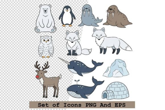 Set of Arctic Icons Vector Illustration: A Complete Guide to Modern, Minimalist Design Assets