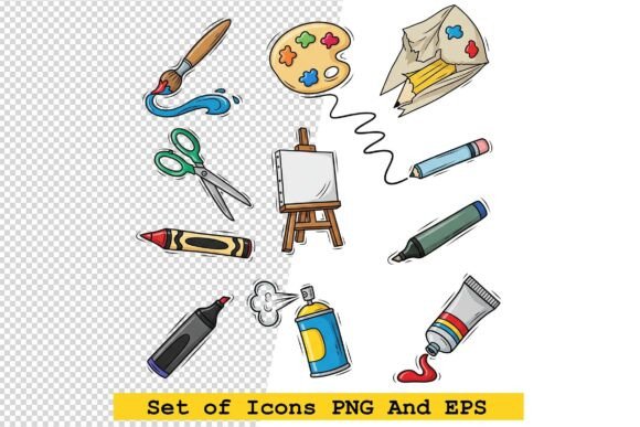 Set of Art Icons Vector Illustration: A Practical Review for Design Professionals