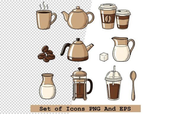 Set of Coffee and Tea Vector