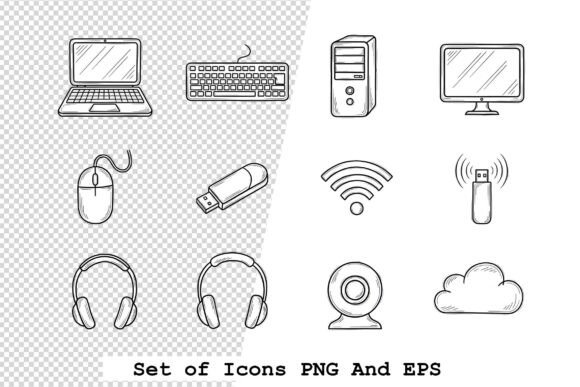 Set of Computer Icon Vector Illustration: A Practical Evaluation for Design Professionals