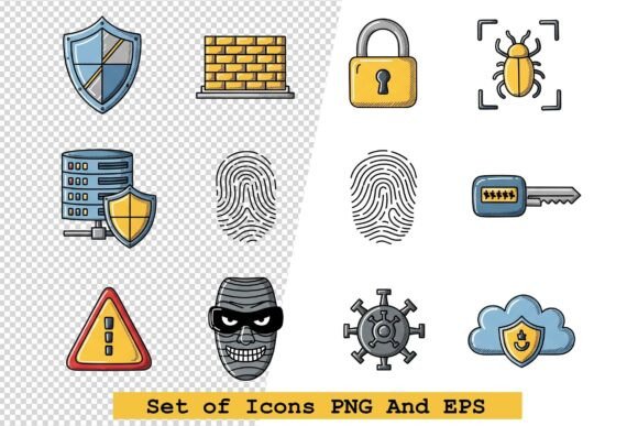 Set of Cybersecurity Icons Vector