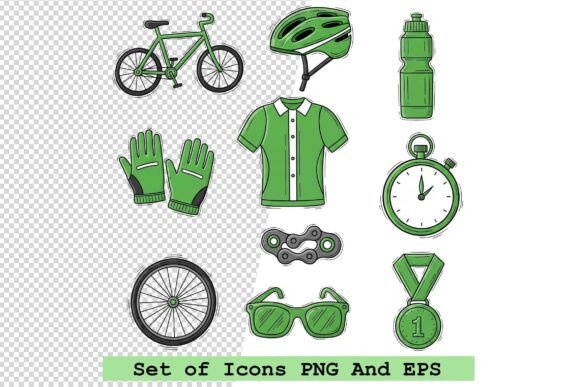 Set of Cycling Icons Vector: A Versatile Design Resource for Modern Projects
