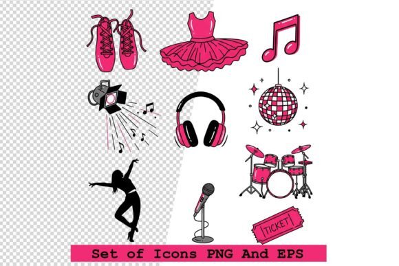 Set of Dance Icons Vector Illustration: A Versatile Visual Resource for Creative Projects