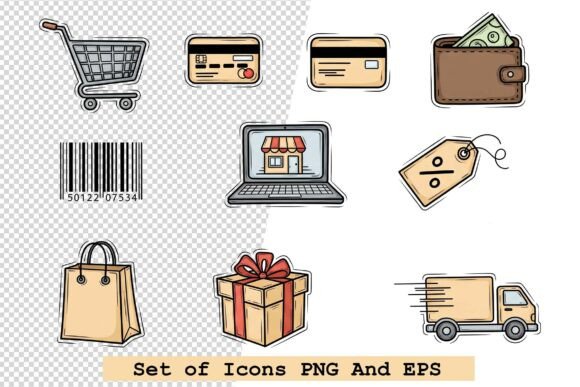 Set of E-commerce Icons Vector: A Strategic Design Asset for Modern Digital Projects