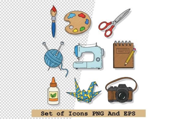 Set of Hobby Icons Vector Illustration: A Versatile Design Toolkit for Modern Creatives