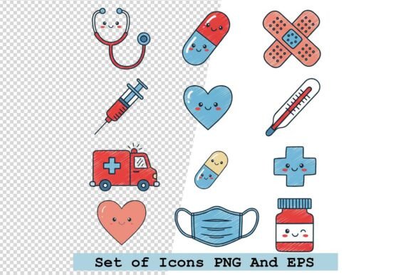 Set of Medical and Health Icons Vector: A Complete Visual Resource for Modern Design