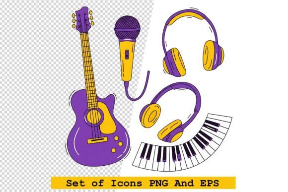 Set of Music Instrument Icons Vector: A Practical Resource for Modern Design Work