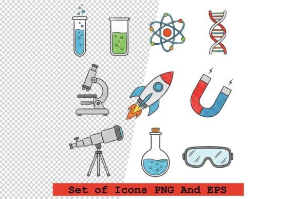 Set of Science Icons Vector Illustration: A Practical Evaluation of a Modern Design Resource