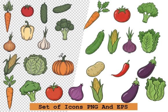 Set of Vegetable Icons Vector: A Practical Design Resource for Modern Projects