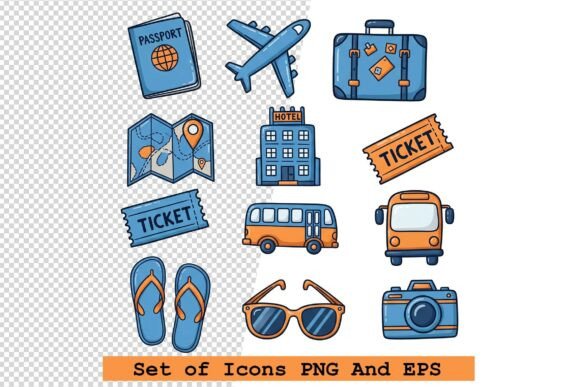 Travel Lifestyle Icons Vector Set: A Versatile Design Resource